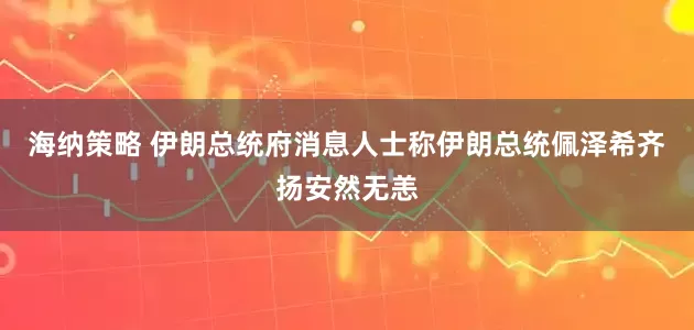 海纳策略 伊朗总统府消息人士称伊朗总统佩泽希齐扬安然无恙